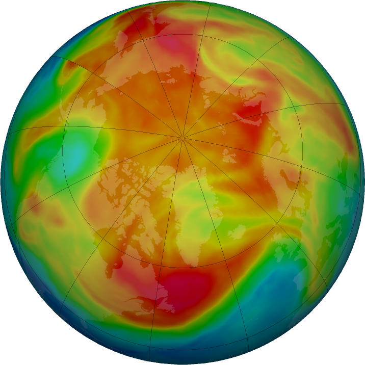 Arctic ozone map for 08 March 2019